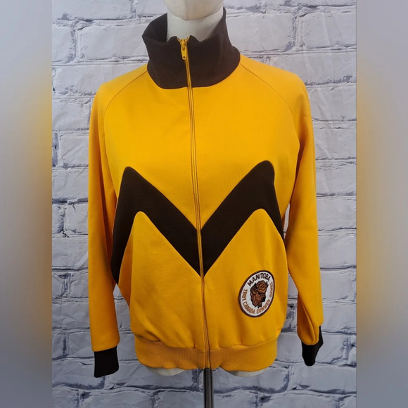 Vintage 80s Women's Track Jacket Athletic Summer Games Manitoba Canada 70s Large - Picture 3 of 15